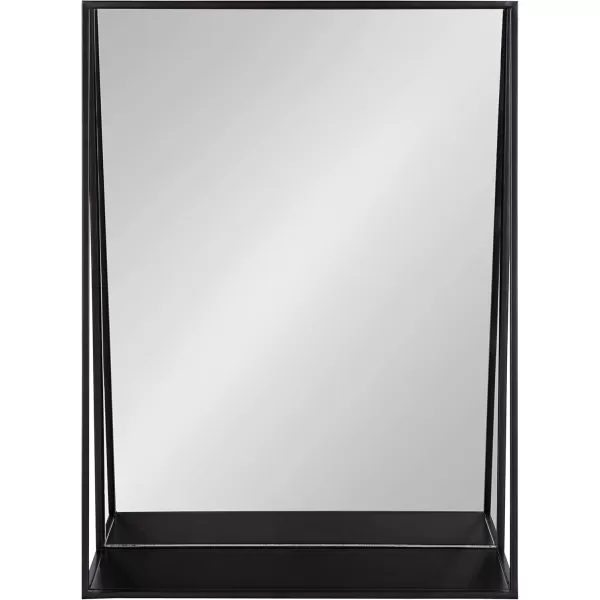 Kate and Laurel Lintz Modern Mirror with Storage Shelf 18quot x 24quot BlackBlack