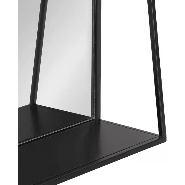 Kate and Laurel Lintz Modern Mirror with Storage Shelf 18quot x 24quot BlackBlack