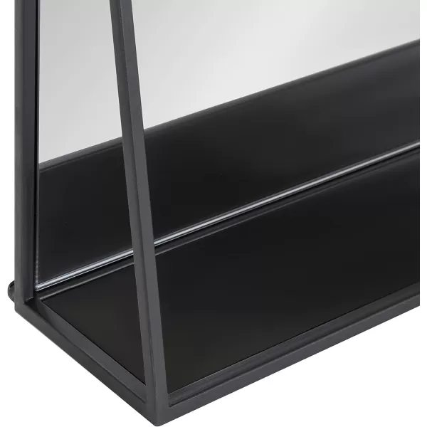 Kate and Laurel Lintz Modern Mirror with Storage Shelf 18quot x 24quot BlackBlack