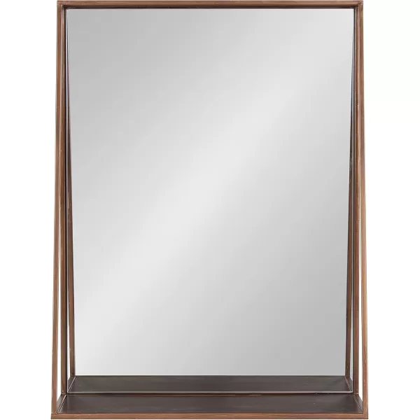 Kate and Laurel Lintz Modern Mirror with Storage Shelf 18quot x 24quot BlackBronze