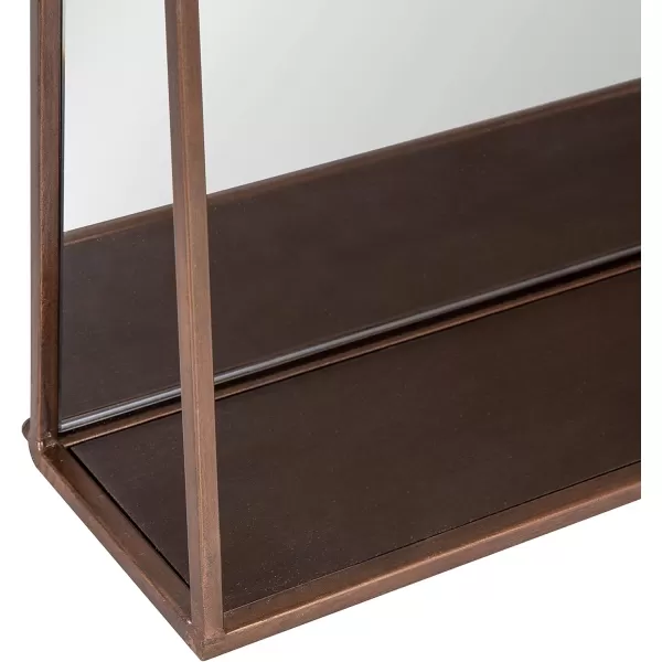 Kate and Laurel Lintz Modern Mirror with Storage Shelf 18quot x 24quot BlackBronze