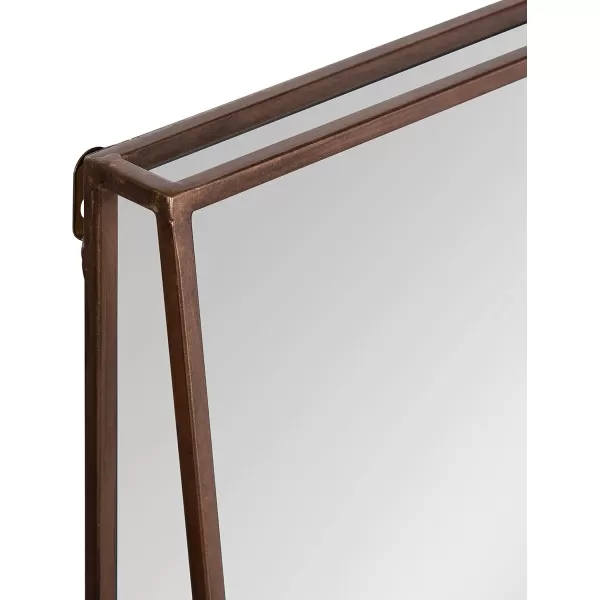 Kate and Laurel Lintz Modern Mirror with Storage Shelf 18quot x 24quot BlackBronze