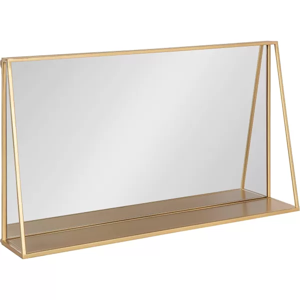 Kate and Laurel Lintz Modern Mirror with Storage Shelf 18quot x 24quot BlackGold