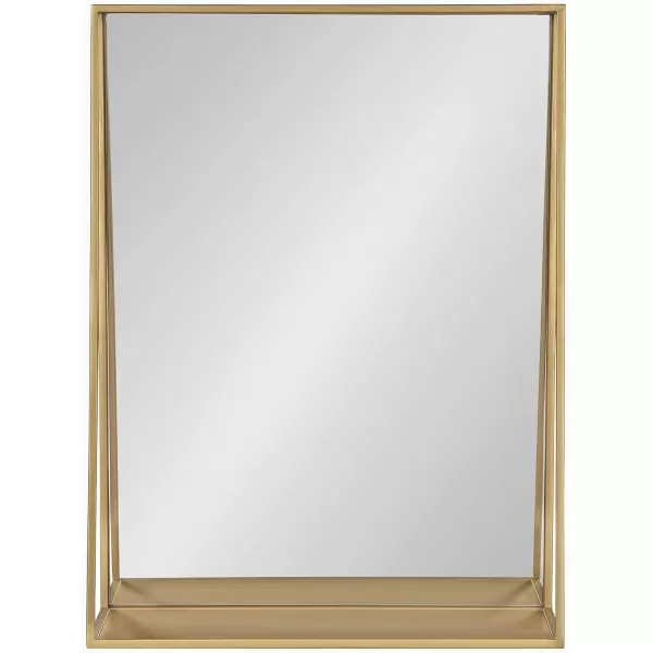 Kate and Laurel Lintz Modern Mirror with Storage Shelf 18quot x 24quot BlackGold