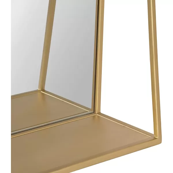 Kate and Laurel Lintz Modern Mirror with Storage Shelf 18quot x 24quot BlackGold