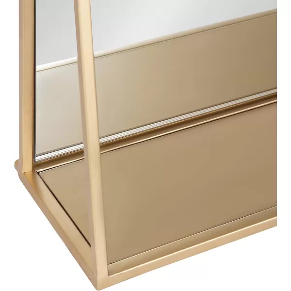 Kate and Laurel Lintz Modern Mirror with Storage Shelf 18quot x 24quot BlackGold