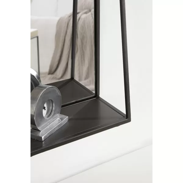 Kate and Laurel Lintz Modern Mirror with Storage Shelf 18quot x 24quot BlackGrey