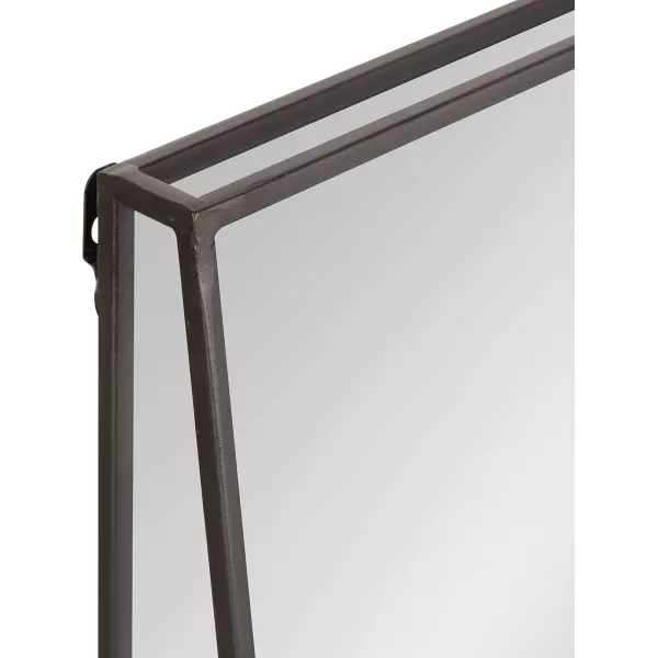 Kate and Laurel Lintz Modern Mirror with Storage Shelf 18quot x 24quot BlackGrey