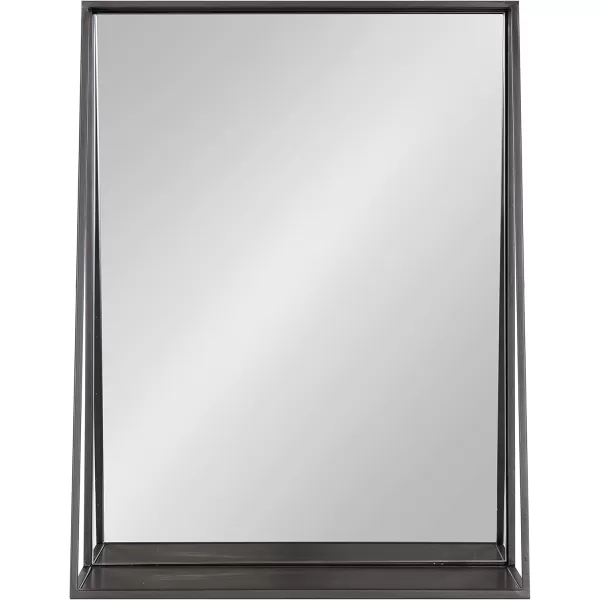 Kate and Laurel Lintz Modern Mirror with Storage Shelf 18quot x 24quot BlackGrey