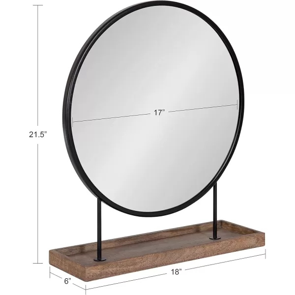 Kate and Laurel Maxfield Modern Tabletop Mirror 18 x 22 Gold and White Decorative Accent Mirror with Iron BaseBlackNatural