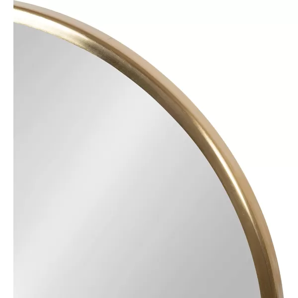 Kate and Laurel Maxfield Modern Tabletop Mirror 18 x 22 Gold and White Decorative Accent Mirror with Iron BaseGoldWalnut Brown