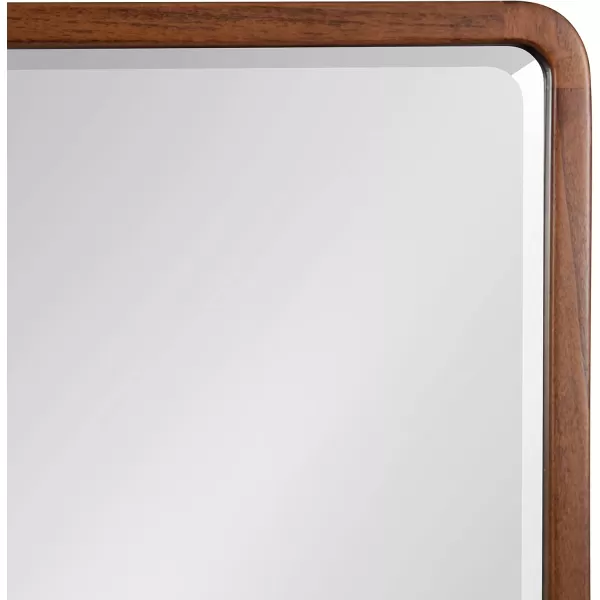 Kate and Laurel McLean Modern Wood Framed Rounded Rectangle Wall Mirror 24 x 30 Walnut Brown Decorative Round Rectangular Mirror for Contemporary Wall DecorWalnut Brown