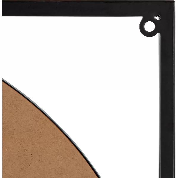 Kate and Laurel Metal McCauley WallMounted Mirror with Wooden Shelf 24quot x 24quot Black Modern Accent for WallBlack