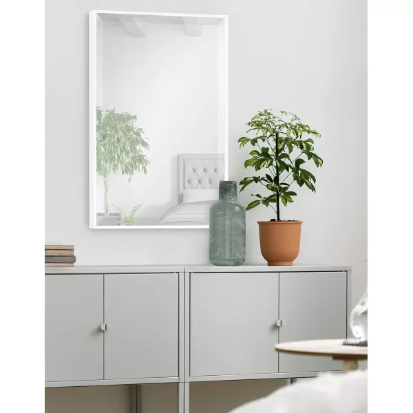 Kate and Laurel Rhodes Modern Square Wall Mirror 2875 x 2875 inches Black Chic Contemporary Accent Mirror for WallWhite