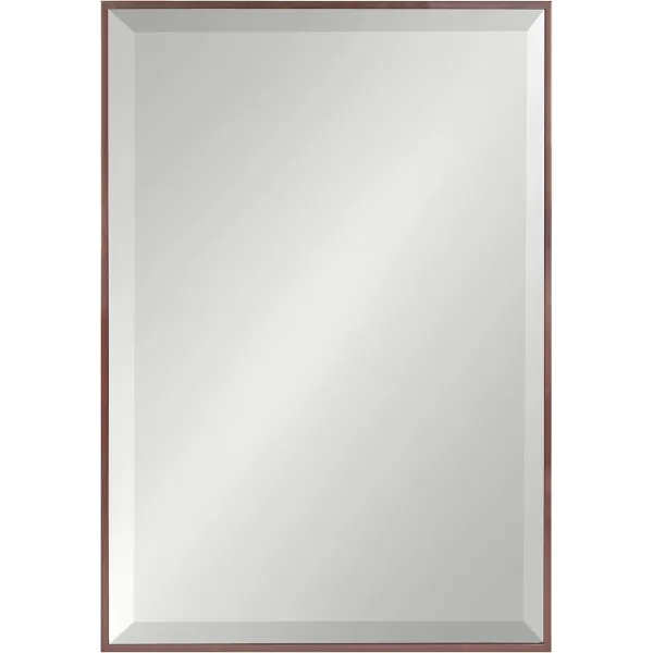 Kate and Laurel Rhodes Modern Wall Mirror 2475quot x 3675quot Bronze Decorative Rectangular Wall Accent