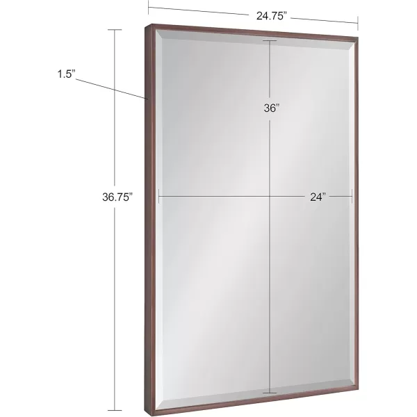 Kate and Laurel Rhodes Modern Wall Mirror 2475quot x 3675quot Bronze Decorative Rectangular Wall Accent