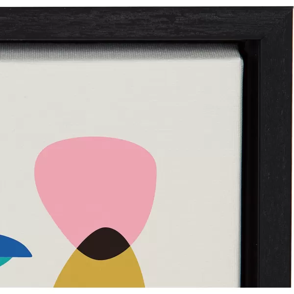 Kate and Laurel Sylvie Mid Century Modern Kookaburra Framed Canvas Wall Art by Rachel Lee of My Dream Wall 18x24 Natural Abstract Animal Art for WallBlack