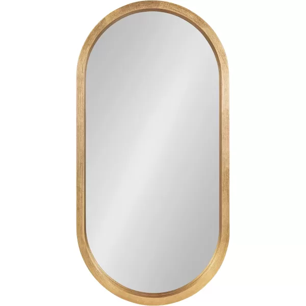 Kate and Laurel Travis Modern Capsule Wood Framed Wall Mirror 12 x 24 Gold Chic Geometric Wall Hanging Mirror for DisplayGold