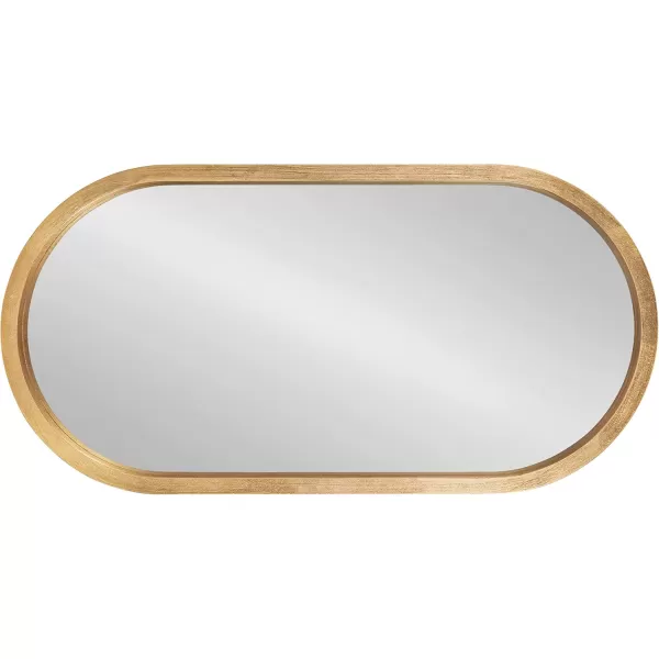 Kate and Laurel Travis Modern Capsule Wood Framed Wall Mirror 12 x 24 Gold Chic Geometric Wall Hanging Mirror for DisplayGold