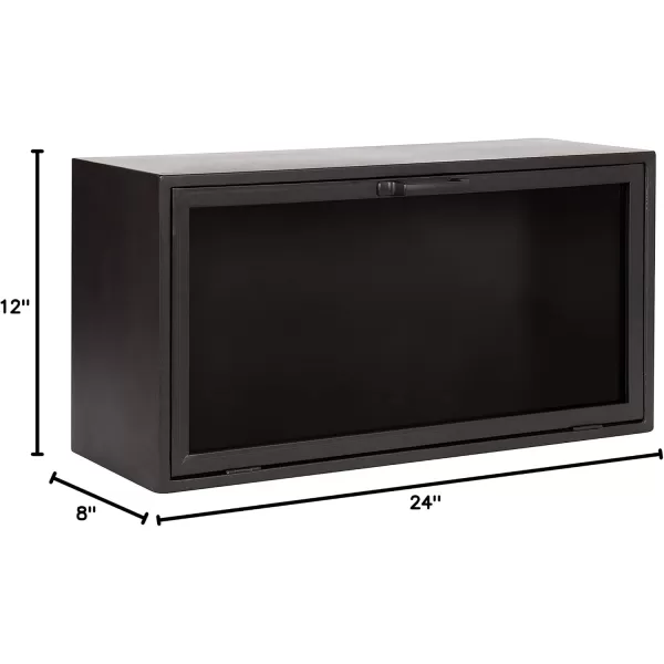 Kate and Laurel Trayce Decorative Modern Wall Cabinet 12 x 24 Gray Decorative Floating Storage Cabinet for Wall