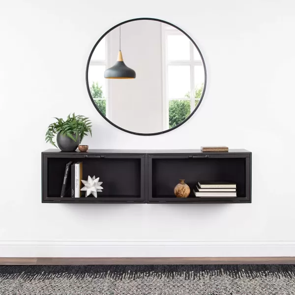 Kate and Laurel Trayce Decorative Modern Wall Cabinet 12 x 24 Gray Decorative Floating Storage Cabinet for Wall