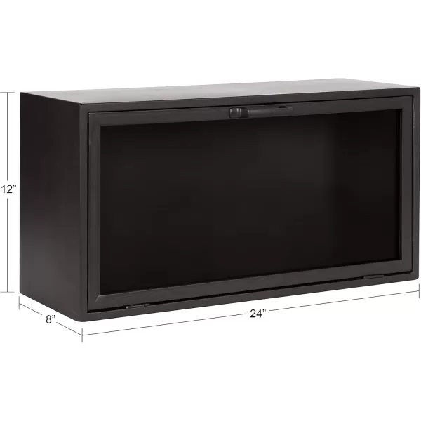 Kate and Laurel Trayce Decorative Modern Wall Cabinet 12 x 24 Gray Decorative Floating Storage Cabinet for Wall