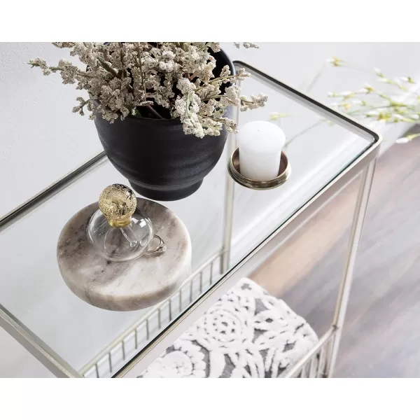 Kate and Laurel Trubey Modern Storage Side Table 1575 x 8 x 246 Gold Contemporary End Table with Mirrored TopSilver