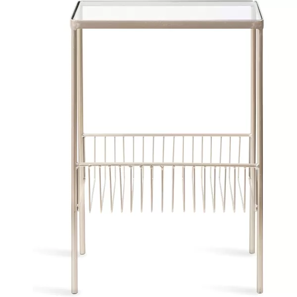 Kate and Laurel Trubey Modern Storage Side Table 1575 x 8 x 246 Gold Contemporary End Table with Mirrored TopSilver