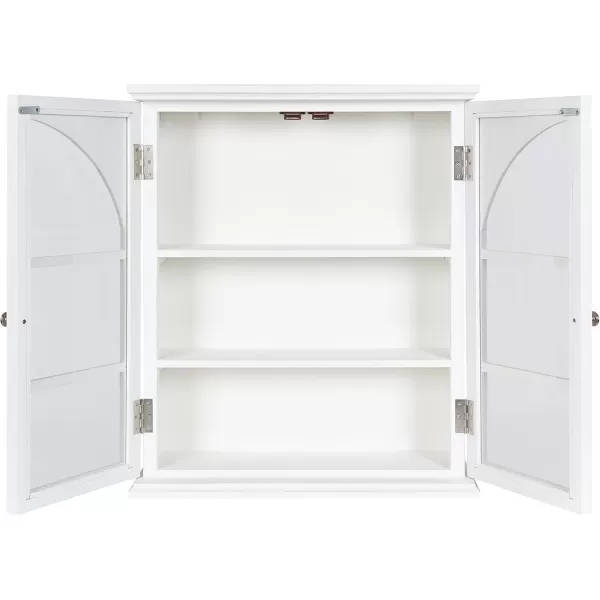Kate and Laurel Walsted Decorative Farmhouse Arched Wall Cabinet with Glass Door 24x8x28 White