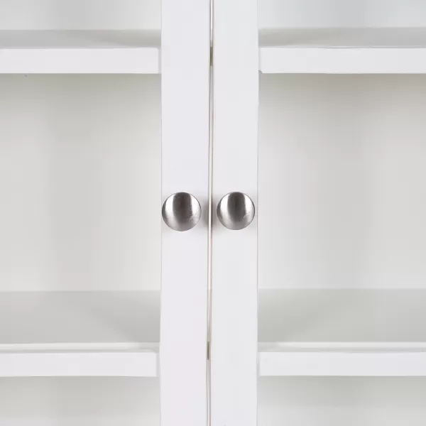 Kate and Laurel Walsted Decorative Farmhouse Arched Wall Cabinet with Glass Door 24x8x28 White