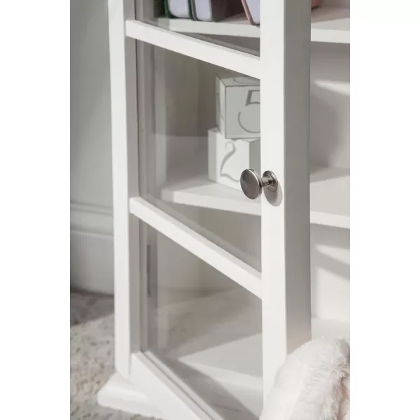Kate and Laurel Walsted Decorative Farmhouse Arched Wall Cabinet with Glass Door 24x8x28 White
