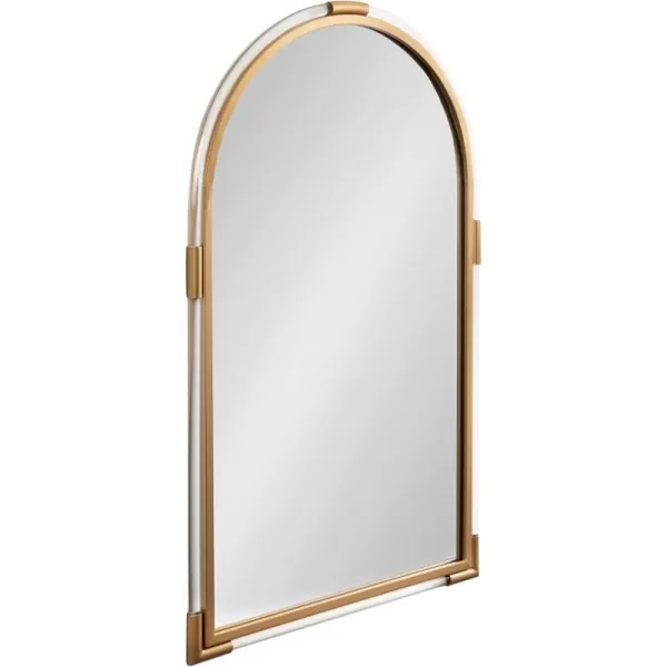 Kate and Laurel Arceo Modern Glam Acrylic Arch Mirror 22 x 34 Gold Arched Mirror Decor with Metal Detailing for Use as Bathroom Vanity Mirror Above SinkGold