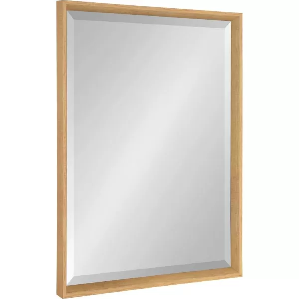 Kate and Laurel Calter Modern Decorative Framed Beveled Wall Mirror 24 x 30 Black Contemporary Rectangle Vanity Mirror for Use as Bathroom Mirror for Over Sink or Refined Entryway MirrorNatural