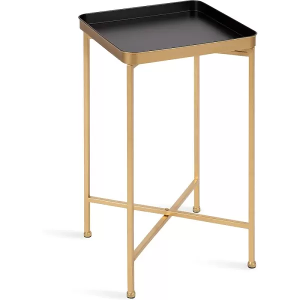 Kate and Laurel Celia Modern Side Table 18 x 12 x 26 Black Foldable Rectangular End Table for Storage and DisplayBlack