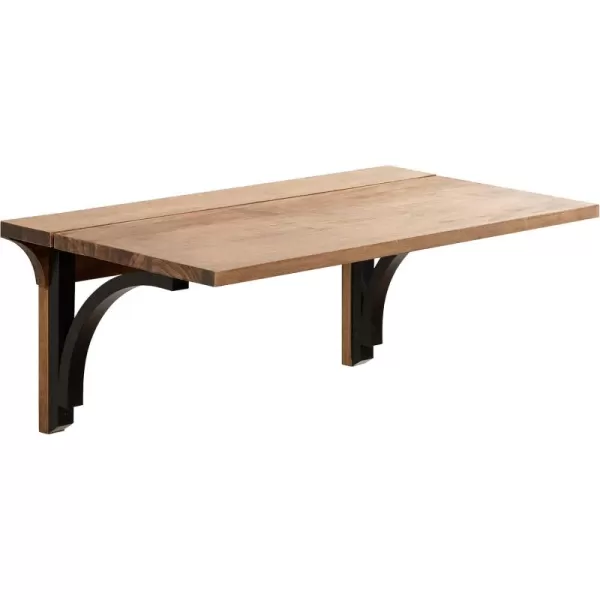 Kate and Laurel Corblynd Wood Wall Mounted Desk 30x16x16 WhiteGoldRustic BrownBlack