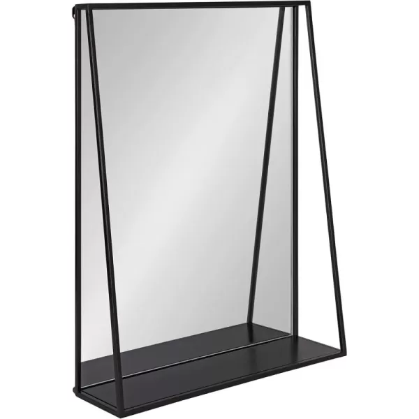 Kate and Laurel Lintz Modern Mirror with Storage Shelf 18quot x 24quot BlackBlack