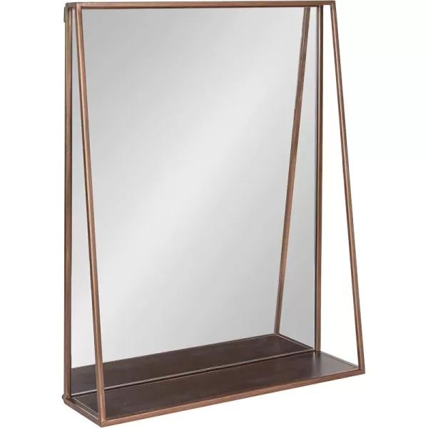 Kate and Laurel Lintz Modern Mirror with Storage Shelf 18quot x 24quot BlackBronze