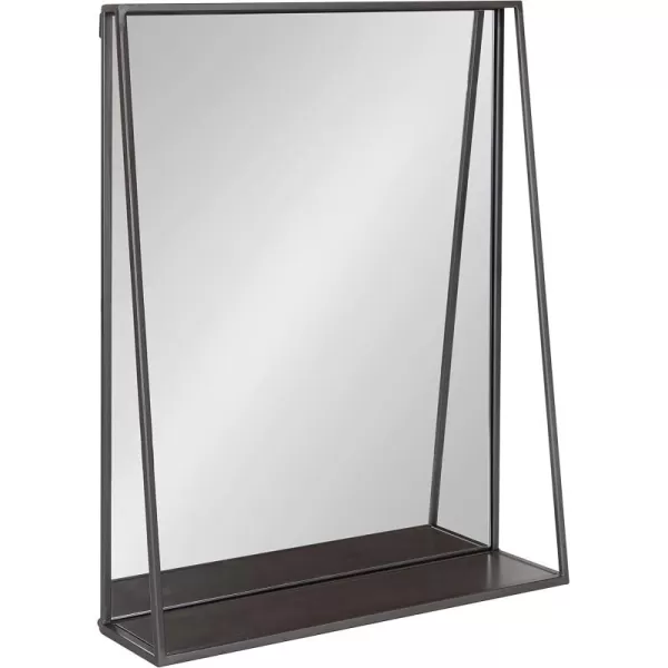 Kate and Laurel Lintz Modern Mirror with Storage Shelf 18quot x 24quot BlackGrey