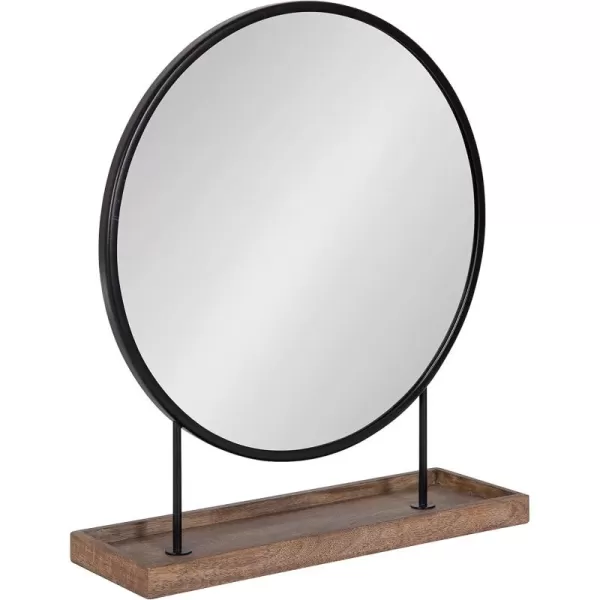 Kate and Laurel Maxfield Modern Tabletop Mirror 18 x 22 Gold and White Decorative Accent Mirror with Iron BaseBlackNatural