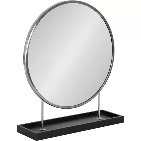 Kate and Laurel Maxfield Modern Tabletop Mirror 18 x 22 Gold and White Decorative Accent Mirror with Iron BaseSilverBlack