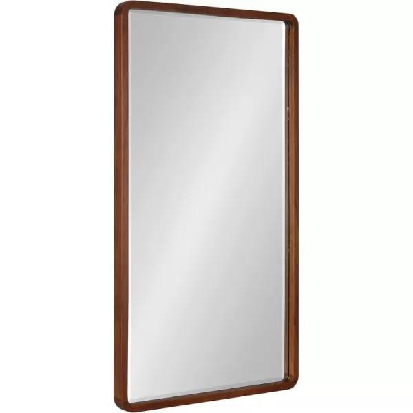 Kate and Laurel McLean Modern Wood Framed Rounded Rectangle Wall Mirror 24 x 30 Walnut Brown Decorative Round Rectangular Mirror for Contemporary Wall DecorWalnut Brown