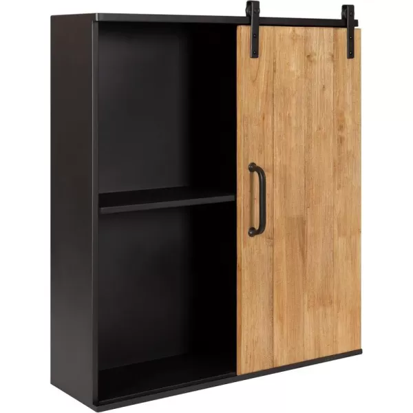Kate and Laurel Samuels Rustic Decorative Wood and Metal Wall Cabinet 24 x 725 x 28 Charcoal and Rustic Brown Chic Wall Decor for Storage and Display