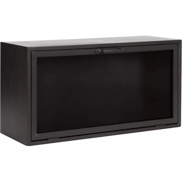 Kate and Laurel Trayce Decorative Modern Wall Cabinet 12 x 24 Gray Decorative Floating Storage Cabinet for Wall