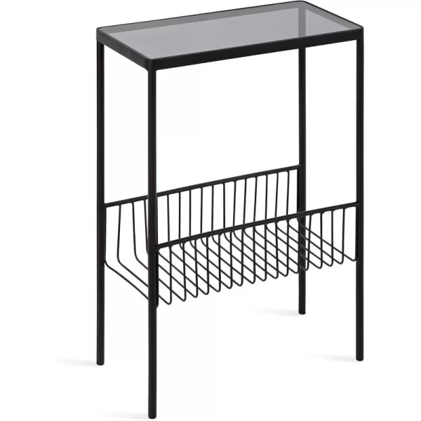 Kate and Laurel Trubey Modern Storage Side Table 1575 x 8 x 246 Gold Contemporary End Table with Mirrored TopBlack