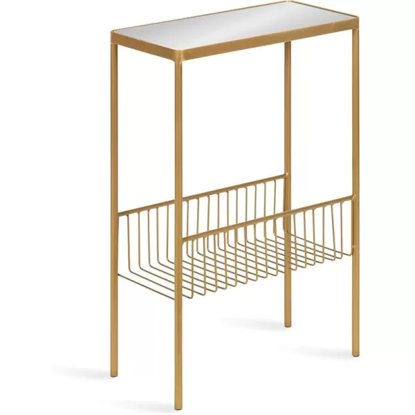 Kate and Laurel Trubey Modern Storage Side Table 1575 x 8 x 246 Gold Contemporary End Table with Mirrored TopGold