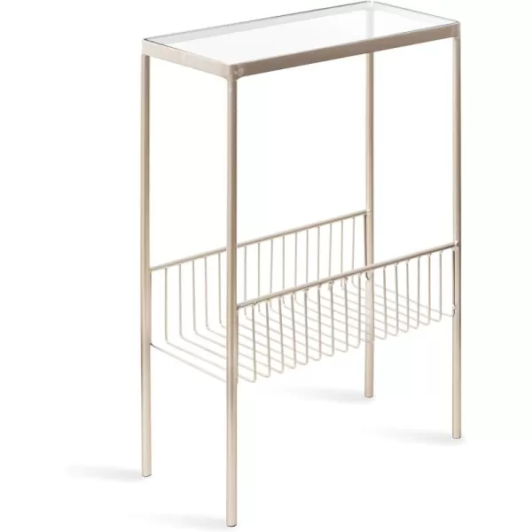 Kate and Laurel Trubey Modern Storage Side Table 1575 x 8 x 246 Gold Contemporary End Table with Mirrored TopSilver