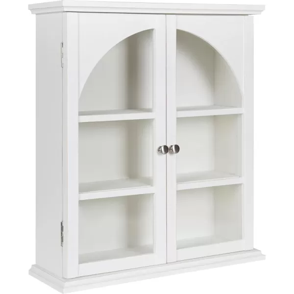Kate and Laurel Walsted Decorative Farmhouse Arched Wall Cabinet with Glass Door 24x8x28 White