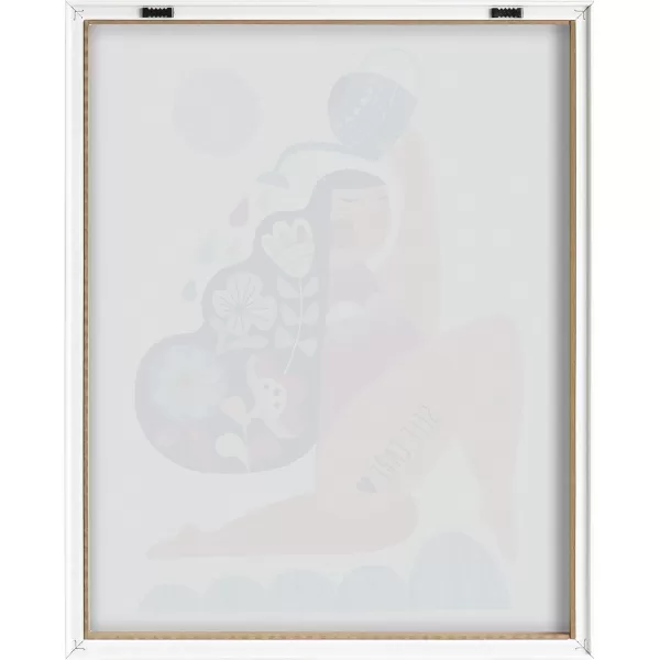 Kate and Laurel Blake Mid Century Modern Self Care Framed Printed Glass Wall Art by Rachel Lee of My Dream Wall 16x20 Natural Inspirational Art for Wall
