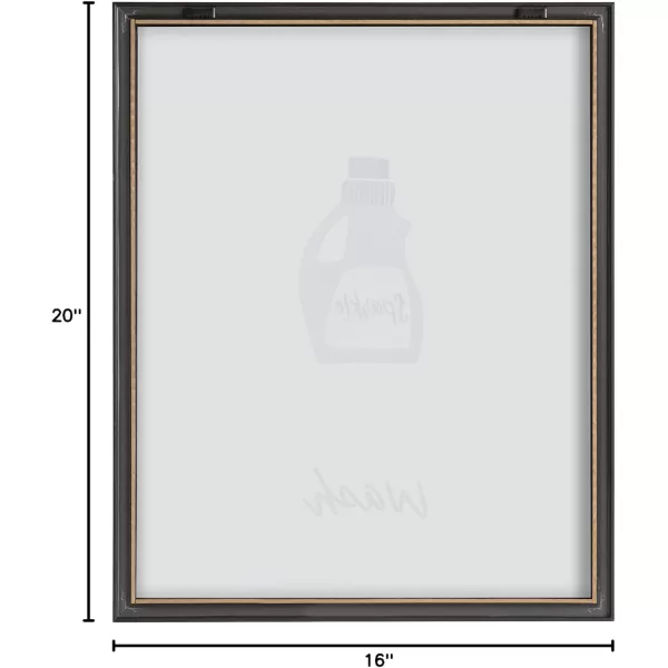 Kate and Laurel Blake Wash Framed Printed Glass Wall Art by Elizabeth Silver 16x20 Gray Decorative Whimsical Laundry Themed Art Print for Wall