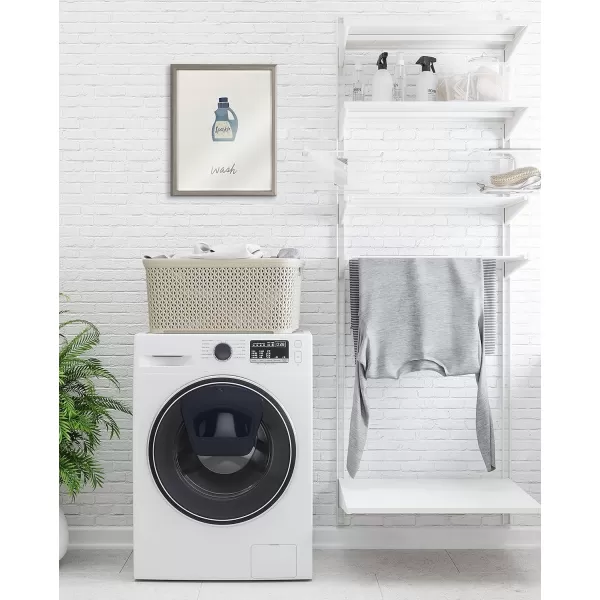 Kate and Laurel Blake Wash Framed Printed Glass Wall Art by Elizabeth Silver 16x20 Gray Decorative Whimsical Laundry Themed Art Print for Wall